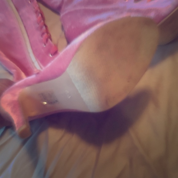 Coral colored, thigh high sandal boot - Picture 1 of 4